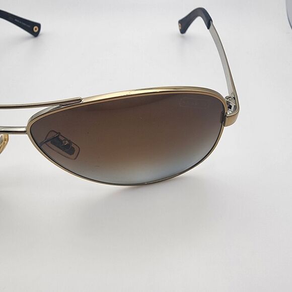 Coach Stefanie Gold & Brown Aviator Polarized Sunglasses main image 3
